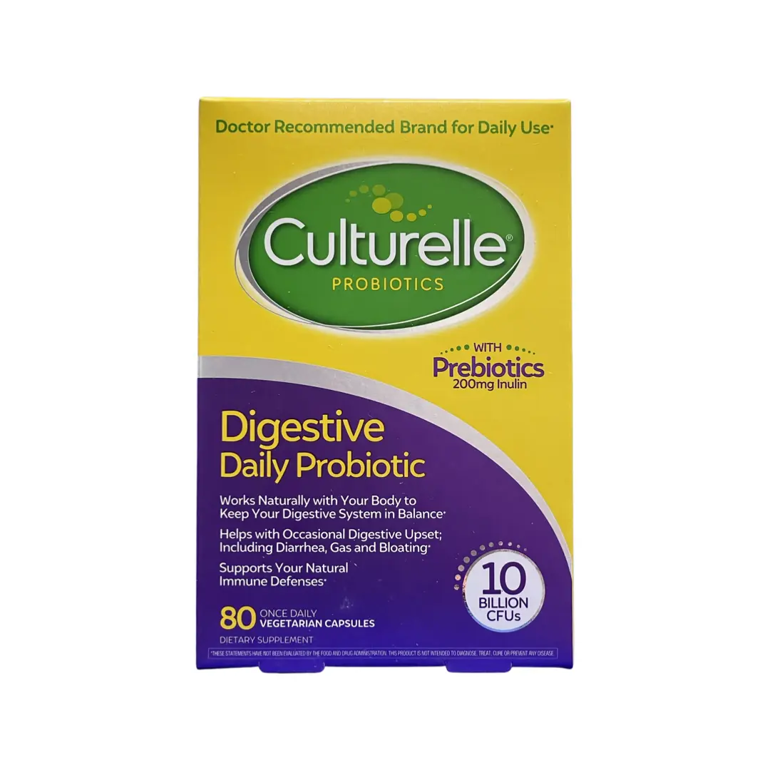Culturelle Digestive Health, Daily Probiotic. 80 Capsules Edible Fitness. EXP:11/2027