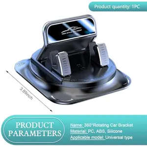 Car Dashboard Phone Holder, Auto-Locking Secure Navigation Stand with Rotating One-Hand Operation Bracket, Anti-Slip Base, Waterproof Easy Clean Mount for Most Phones and Devices