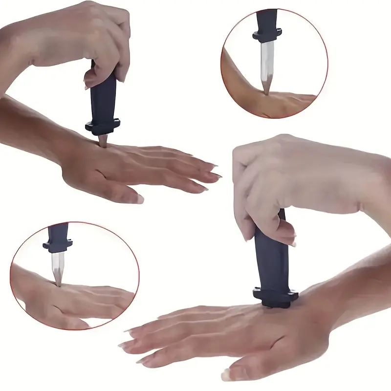 Black Retractable Prank Knife - Realistic Fake Dagger for Jokes, Magic Tricks & Scary Fun, Safe Plastic Blade for Performances & Pranks