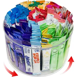 360° Lazy Susan Turntable Drink Packet Organizer for Powdered Drink Mix Powder Water Flavor Packet Storage for Drink Mix Necessities