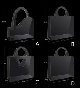 Transparent Flower Box with Handle Portable Flower Packing Bags Gift Contatiner Handbag Wedding Rose Wrapping Party Gift Box