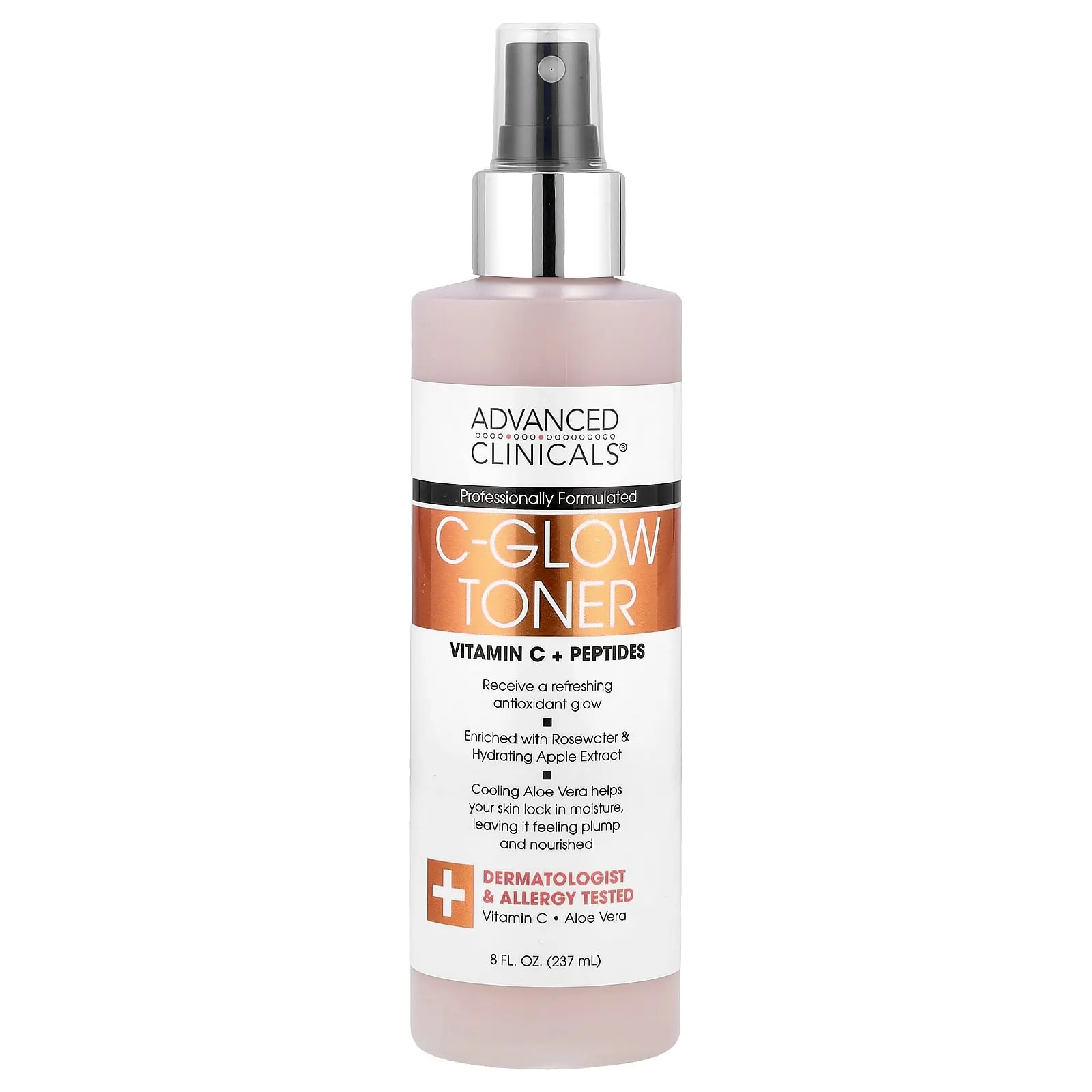 Advanced Clinicals C-Glow Toner, Vitamin C + Peptides, 8 fl oz (237 ml)