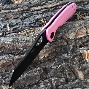 Limited Edition - Pink Wharncleaver Small Knife with Black Blade - G10 - 8Cr13MoV Steel - Dealer