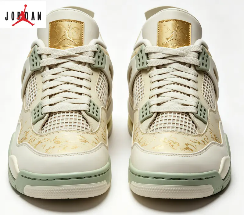 Air Jordan 4 SE Somos Eternos Cream Gold Green Men Sneakers