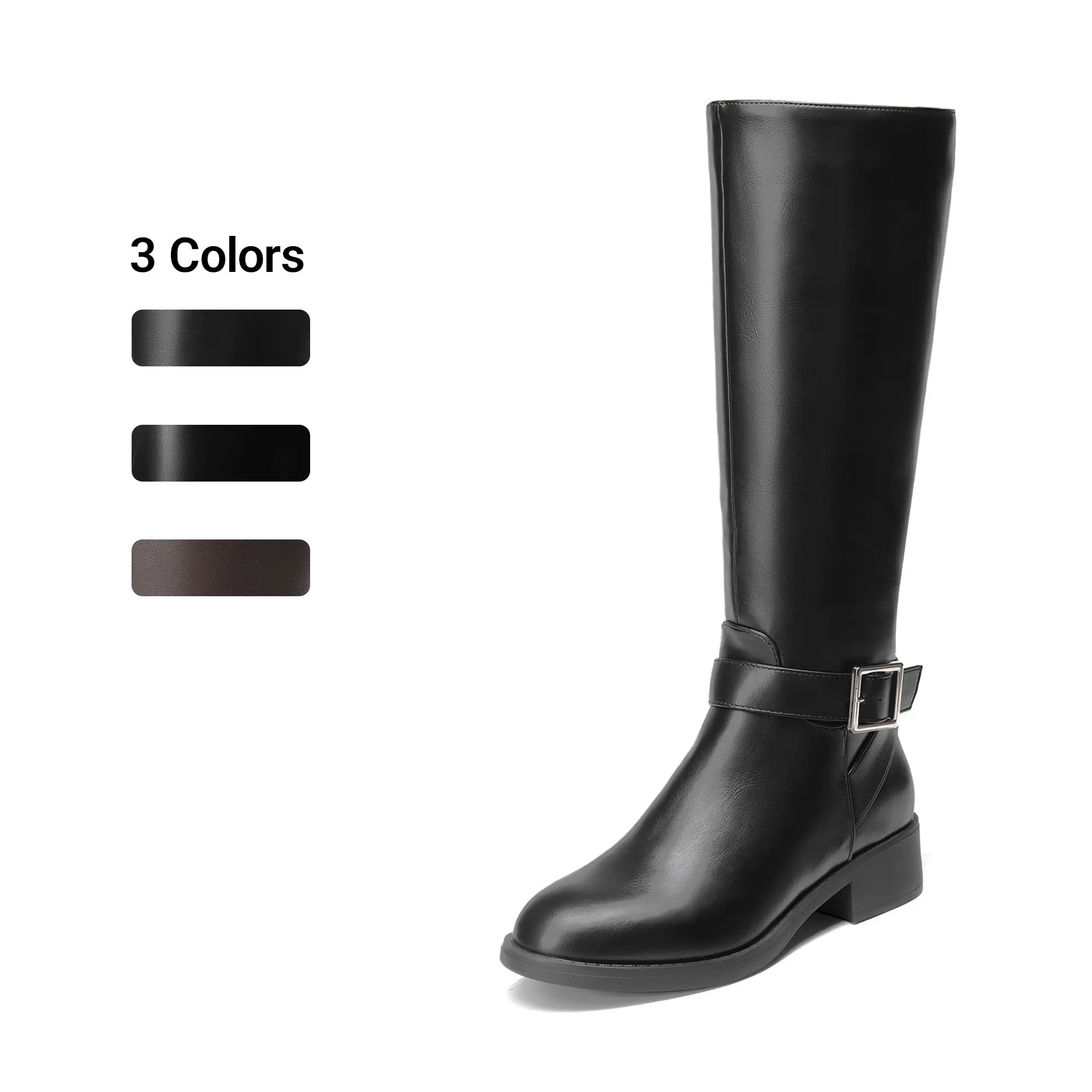 Dream Pairs Women's Knee-High Western Style Cowgirl Riding Boots - Equestrian Lines, Side Zip, 0 to 2 cm Low Heel, Elastic Band, Alternative Design, Casual, Business-Ready, Breathable Liner, Women's Shoes,outdoorfun