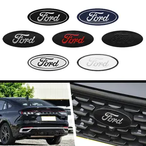 1Pcs Aluminum alloy Car Front Grille Emblem Hood Logo Rear Trunk Logo Badge Cover Stickers Accessories For Ford Focus mk2 mk3 Fiesta mk7 Fusion Ranger Mondeo mk4 S-MAX Kuga