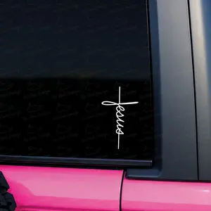 Jesus Cross Customizable Vinyl Decal, Cross Vinyl Decal, Inspiration Car, Religious Car Decal H
