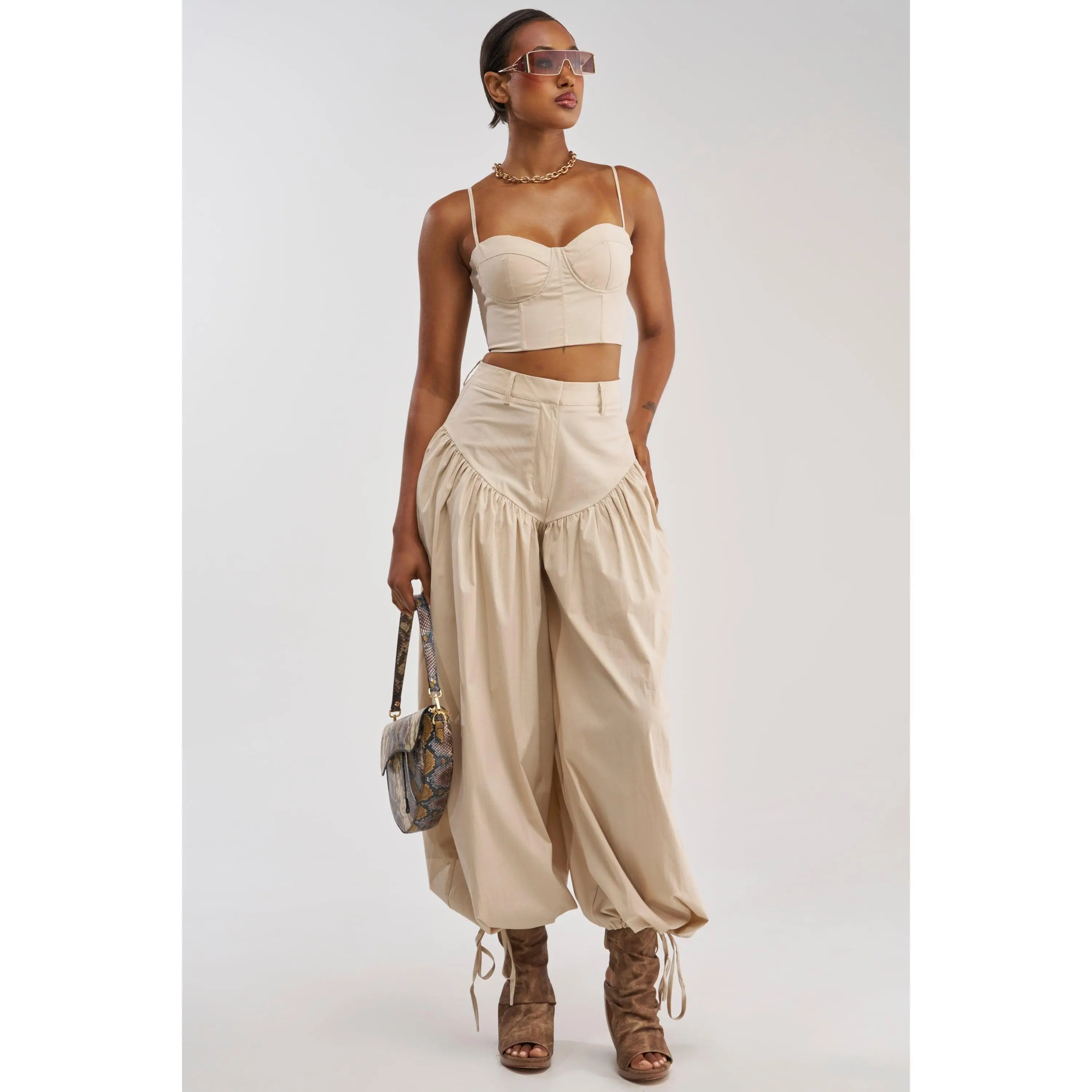 LUCKY FOR YOU BALLOON PANT IN BEIGE