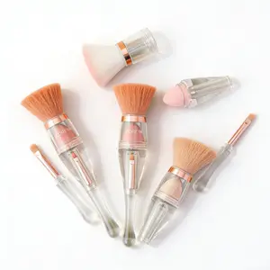 All-in-1 Detachable Makeup Brush, 3-in-1 Interchangeable Design for Foundation, Powder & Eyes, Must-Have for Daily Makeup Gourmand Candy Scent Captivating Scent makeup brushes set