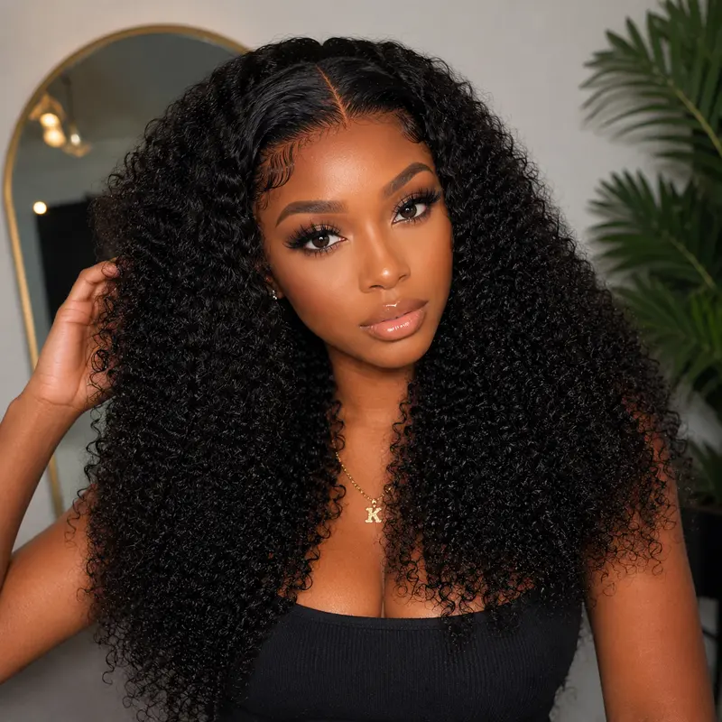 13x4 SDD Pixie Curly Wig Human Hair Pre-Plucked Lace Frontal Wig Short Curly Glueless Wig for Black Women