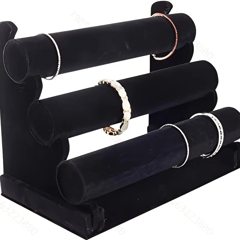 Velvet bracelet rack with triple rack bracelet rack for jewelry organization and display