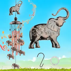 Elephant Wind Chime - Outdoor Hanging Decoration,Stress Relieving Wind Catcher,Hanging Ornament for Home Garden Courtyard Decoration,Christmas Gift