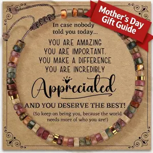 Inspirational Gifts Bracelets for Women Healing Natural Stone Bracelets - Graduation New Year Gifts for Her - Get Well Soon Gifts for Women Friends Sister Bestie Daughter Fear Relief Anxiety Relief Girls' Special Occasion Bracelet Gifts for Cowokers LGBT