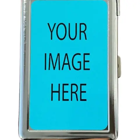 CUSTOMIZABLE Metal Case Wallet with Built in lighter ADD YOUR IMAGE