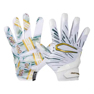CUTTERS White Money Bands Game Day Pro Limited Edition Football Receiver Gloves High Performance Lightweight Grip Secure Fit All Weather Play