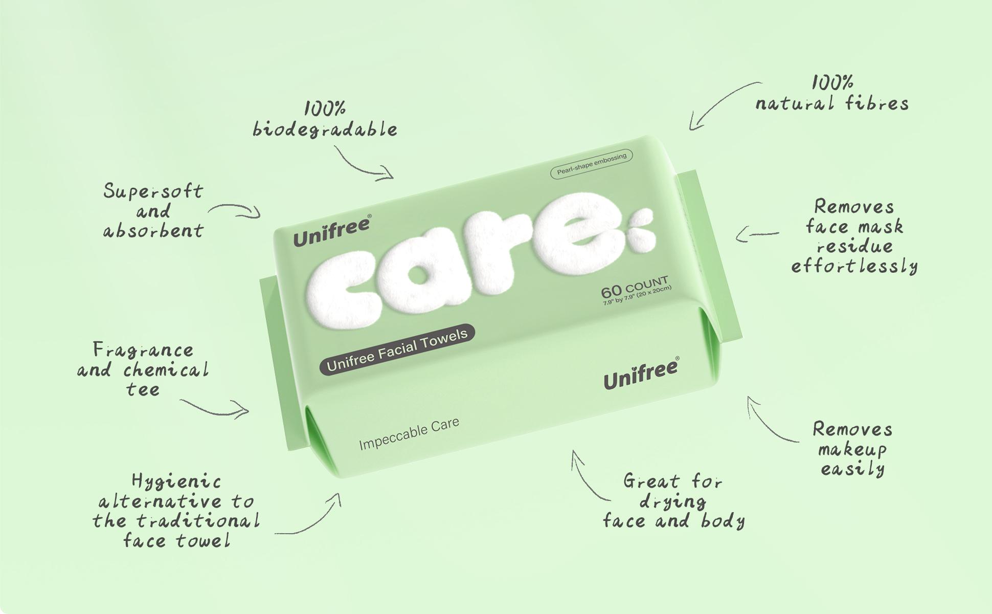 [ZS] Unifree Face Towel | Disposable Dry Wipes | Soft, Absorbent, Comfort, Skincare, Portable, Hygiene, Useful Gift, Facial Cleansing Pads, memorial day