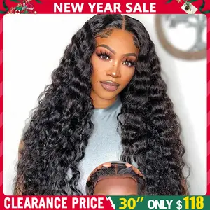 Glueless Wigs Deep Wave Human Hair 6x4 7x5 9x6 Pre Plucked Pre Cut Hd Lace Closure Ready and Go Deep Wave Curly Lace Front Wigs for Black Women Wet and Wavy Natural Hairline