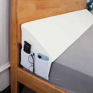 Bed wedge pillow, Supportive bolster - a mattress filler and headboard support suitable for use while lying on your back, post-operatively, and during pregnancy - fills the 0-7 inch gap between the headboard and the mattress or wall