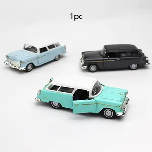 Vintage Travel Car Model, Alloy Antique Car, Three Color Options, No Power Sliding, Open Door Design, Car Model, Toy Car