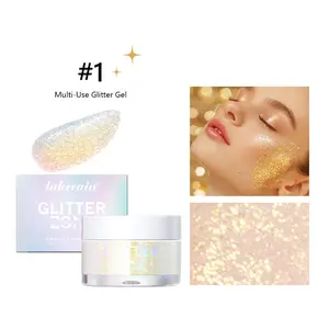 Glitter Body Gel, 1 Count Body Shimmer Highlighter Gel, Long Lasting Body Glitter Gel, Safe and Easy To Use, Perfect for Festivals Parties