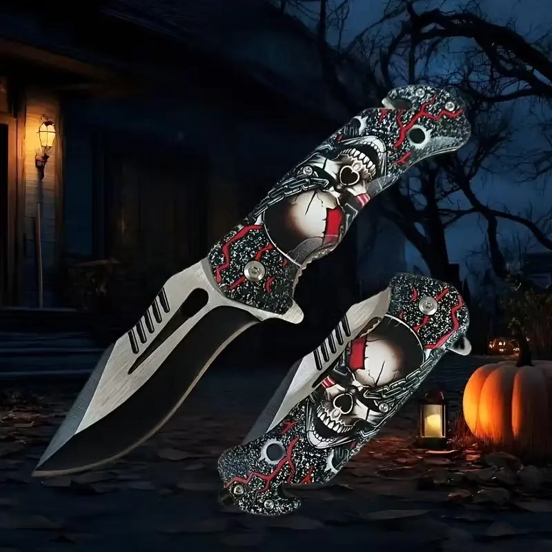 High-Hardness Stainless Steel Folding Camping Blade - Survival Gear, Pocket Carry Multi Functional Knives with Rope Cutter, Glass Breaker, Pocket Clamp - Durable Steel Tool for Men's Outdoor Camping Gift, Portable Multipurpose Knives, Stainless Steel Tool