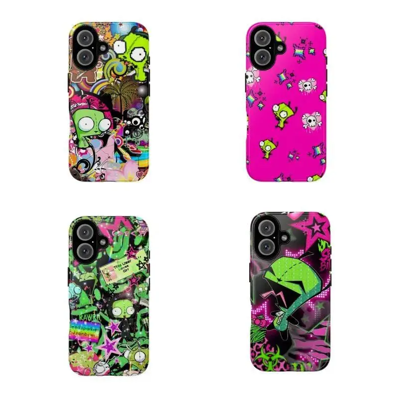 Invader Zim GIR Smartphone Case, Cartoon Fan Aesthetic Protective Cover for Cellphone Devices, Handheld Accessories Compatible with iPhone 11-17 Pro Max/Plus & Samsung Galaxy S23-25