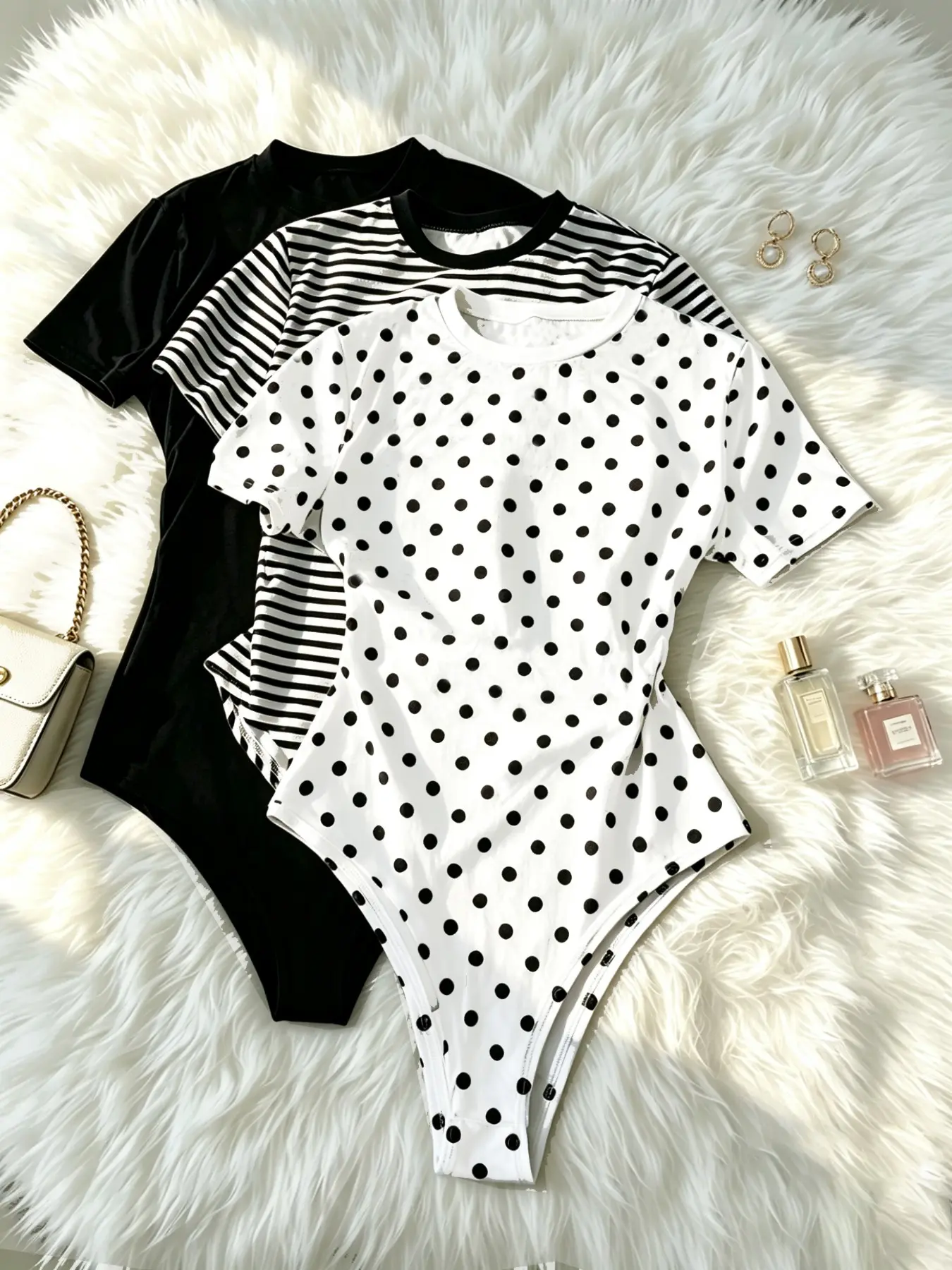 European and American Style Round Neck Short Sleeve Romper, Bodycon Fitted Shortie Stretchy Summer Bodysuit, Three Colors Available, Slim Fit Shaping Top, Street Fashion, Casual, Daily Commute, Light Sports, Home Leisure Bodysuits
