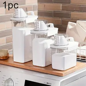 Classic Airtight Laundry Detergent Dispenser with Clear Powder Storage - Durable Plastic, Multiple Sizes (1.1L/1.8L/2.3L), Storage Bins for Home Organization
