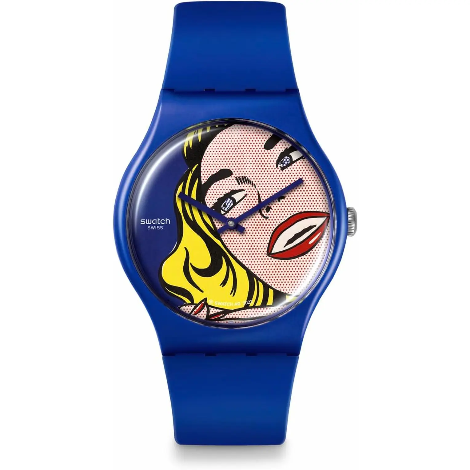 Swatch New Gent Unisex Watch Casual Bioceramic Blue Quartz Waterproof Girl by Roy Lichtenstein, the Watch