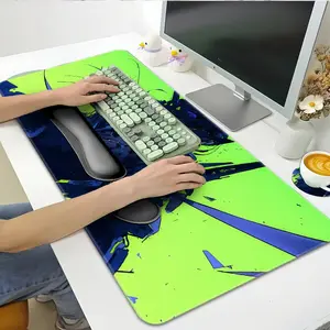 4PC Abstract Figures Gaming Mouse Pad Futuristic Big Man Neon Design With Wrist Support Set Large Mouse Pads Desk Mat Non-Slip Rubber Base Size XXL For Office Home Desktop Protector Decor for Friends Mouse Pad Gaming Washable Non-Slip Rubber Desk
