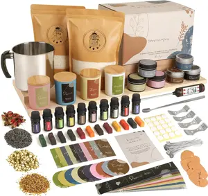Candle Making Kit - DIY Starter Soy Candle Making Supplies/Kit - Soy Wax, 10 Jars & Tins, 10 Pleasant Scents, Color Dyes & MorePerfect Candle Making Kit for Adults