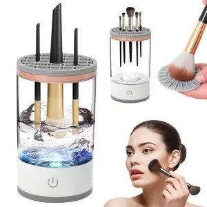 Upgraded Electric Makeup Brush Cleaner with Brush Clean Mat Automatic Spinning for All Sizes Best Gifts for Women Deep Cleaning USB Operated