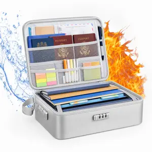 Fireproof Document Bag with Lock, 4-Layer Waterproof File Organizer Box, Money & Valuables - 2000℉ ，Portable Fire Resistant Safe Storage for Important Documents, Passport, Cash, Laptop - Home Office Travel Emergency Preparedness