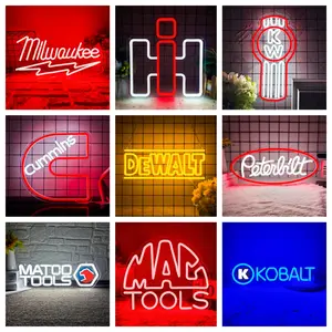 International Harvester Neon Signs for Wall Decor Dimmable IH Farmall Tractor Vehicle Neon Light USB Powered for Farm Bedroom Man Cave Bar Birthday Gifts