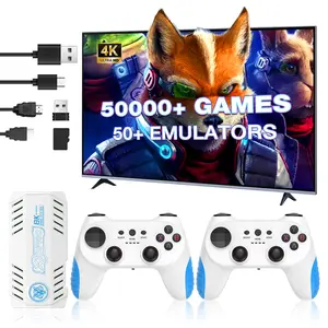 50000+games Upgraded Retro Gaming Console Stick, Video Games Stick Built-in 50 Emulators Console Projector, 4K HDMI, Plug and Play TV Video Game Stick with Controllers