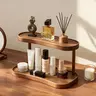 1pc Wooden Cup Holder Organizer - No Assembly Needed, Vanity Shelf for Bathroom, Entryway, Living Room - Space-Saving Countertop Organizer, Bathroom Organization, Bathroom Organizers for Perfumes, Cosmetics, Cups, Accessories