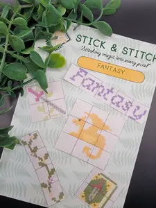 Counted Cross-Stitch Stick and Stitch Pack, Fantasy Theme DIY Needlework