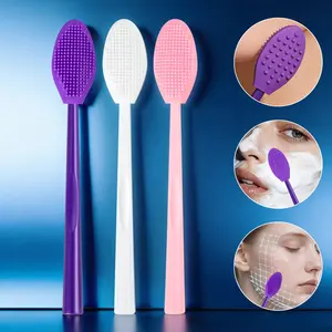 5-Piece Silicone Face Brush Set, Face Scrubber Tool, Soft Exfoliating Bristles, Thumb-Shape Nose & Face Cleanser, Non-Irritating, Slip-Proof Handle for Daily Use
