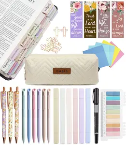 Bible Study Supplies Journaling Kit with Tabs and Highlighter, Pen Case, Bookmark, Annotation kit, Study Group Essentials Accessories for Women Students Christian Gifts