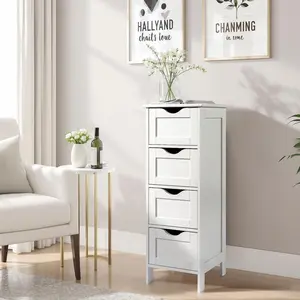 【Summervibes】4-Drawer Storage Cabinet – Premium MDF, Stylish & Versatile for Bathroom, Kitchen, or Living Room