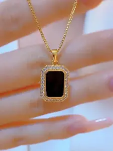 Women's Elegant Rhinestone Decorated Pendant Necklace,  Exquisite Trendy Pendant Necklace, Fashionable Jewelry for Party Decoration for Women As Gift without Box