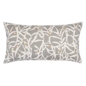 Grey Berries Throw Pillow