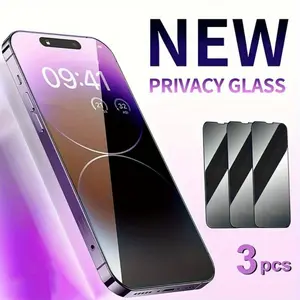 Protect Your IPhone Screen with 3Pcs Full Cover Privacy Protective Screen Protector - Dark Tempered Glass Film