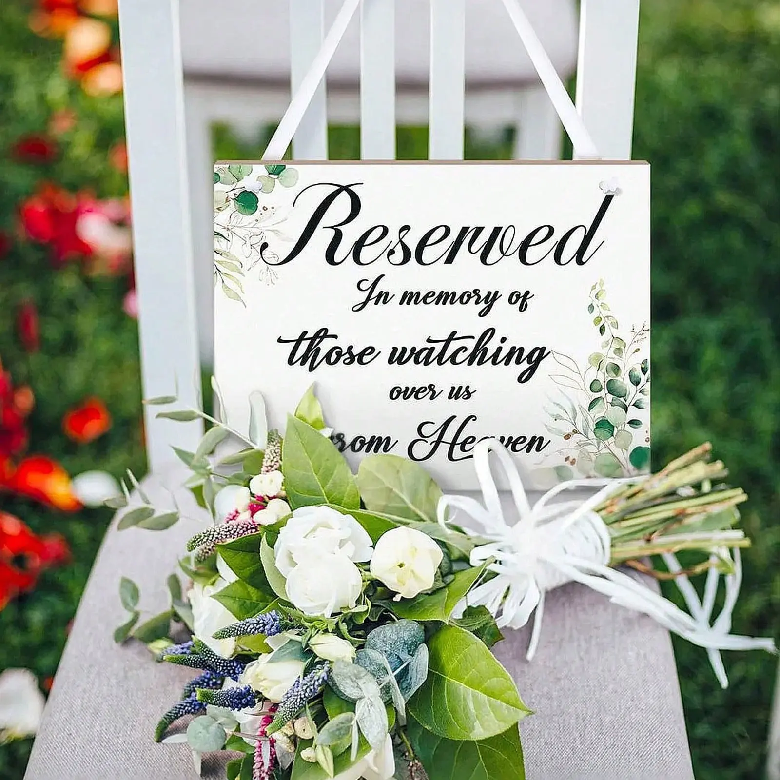 Wedding Reserved Sign Wooden Memorial Plaque, Wedding Wood Memorial Board, Parent Tribute Banner, Heaven Celebration Restaurant Seat Banners, Wooden Decor, Wooden Letter Sign, Wood Home Sign, Decorative Sign, Plaque And Sign