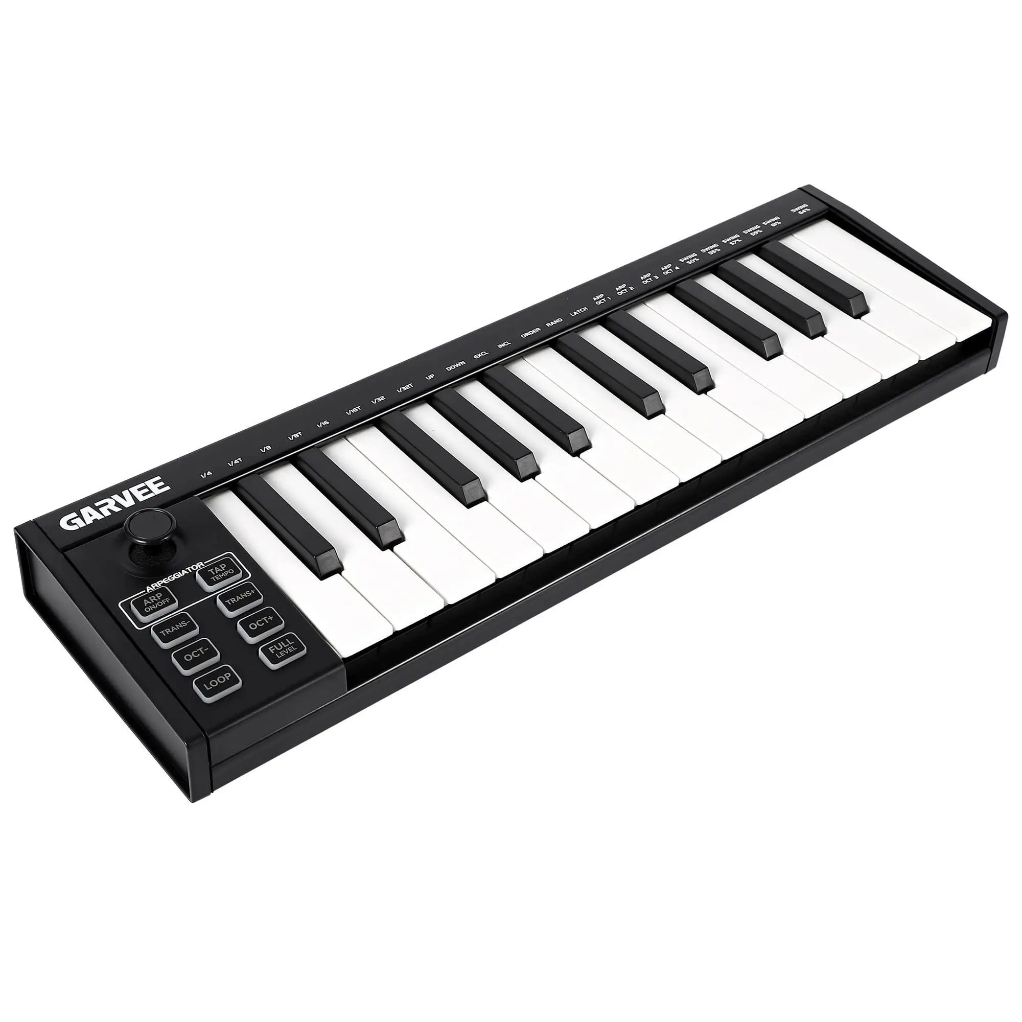 USB MIDI Keyboard 25-Key Portable Controller for Home Studio Musicians, Compact Arranger Keyboard for Learning, Songwriting, Digital Music Production and Mobile Recording