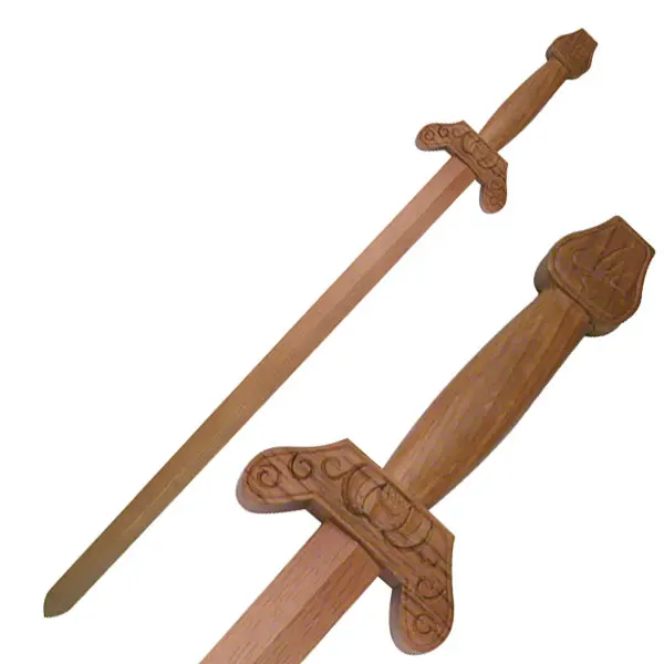BladesUSA 36 In Full-Length Wooden Martial Arts Training Sword, Sturdy & Durable Cutting Edge, Comfortable Natural Grip for Beginners (Martial Arts Gear)