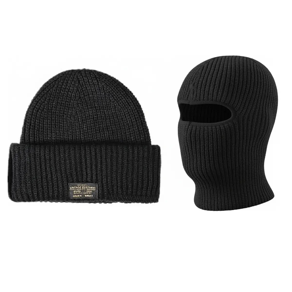 Balaclava Face Mask Beanie Hats 2 in 1 Knitted Beanie for Men Women Full Face Ski Mask Face Cover Outdoor Sports Essential, Hiking, Beanies