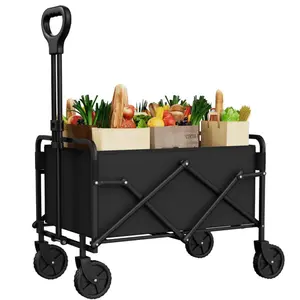 330 lbs/220 lbs Load Capacity All-Terrain Folding Cart - Large Capacity Foldable Cart, Stainless Steel Frame and Oxford Cloth Material, Christmas, Christmas Gift, Suitable for Camping, Parties, Shopping