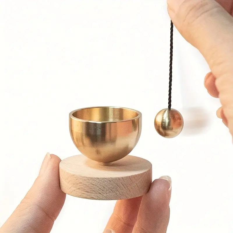 Mini Wooden Singing Bowl Set for Meditation, Clear and Pleasant Tones, Perfect for Yoga and Unique Gifts