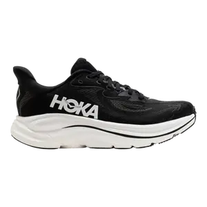 Hoka Clifton 10 Women Running Sneakers Black White Laces All Seasons Plush Cushioning Lightweight Support Soft EVA Midsole Breathable Mesh Upper Durable Outsole